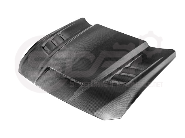 2024-Up Ford Mustang S650 | Terminator Style CARBON FIBER Front Vented Hood